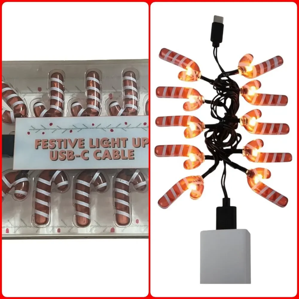 Vivitar Novelty Christmas Candy Cane C Port Phone Charger | NEW!!